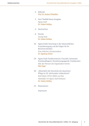 Vorschauseite 3: Geschichte der Gesundheitsberufe Gesamtausgabe 1-2026