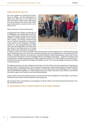 Vorschauseite 4: Geschichte der Gesundheitsberufe Gesamtausgabe 1-2026