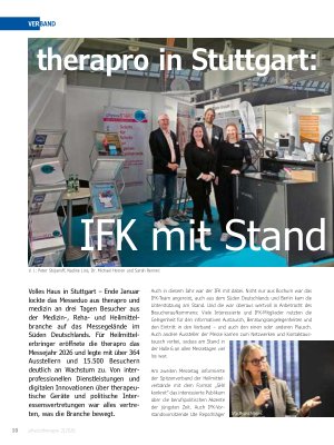 Vorschauseite 1: therapro in Stuttgart: IFK mit Stand und Standpunkt