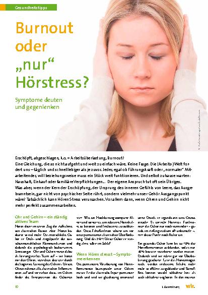Vorschauseite 1: Burnout oder „nur“ Hörstress? Symptome deuten und gegenlenken
