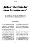 Vorschauseite 1: "Geburtshelferin für neue Prozesse sein"