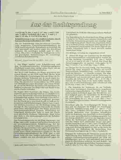 Vorschauseite 1: Aus der Rechtsprechung