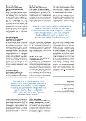 Vorschauseite 2: Mehr Content, weniger Profil? Warum KI Klinikkommunikation neu sortiert