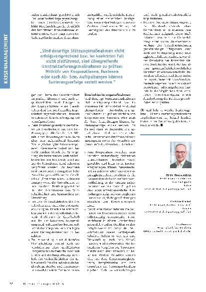 Vorschauseite 2: Krankenhäuser in Not: Rechtliche Maßnahmen zur Rettung und ihre steuerlichen Wirkungen