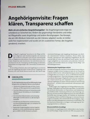 Vorschauseite 1: Angehörigenvisite: Fragen klären, Transparenz schaffen