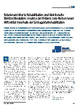 Vorschauseite 1: Roboterassistierte Rehabilitation und funktionelle Elektrostimulation: Analyse der Evidenz zum Nutzen neuer Hilfsmittel innerhalb der Schlaganfallrehabilitation
