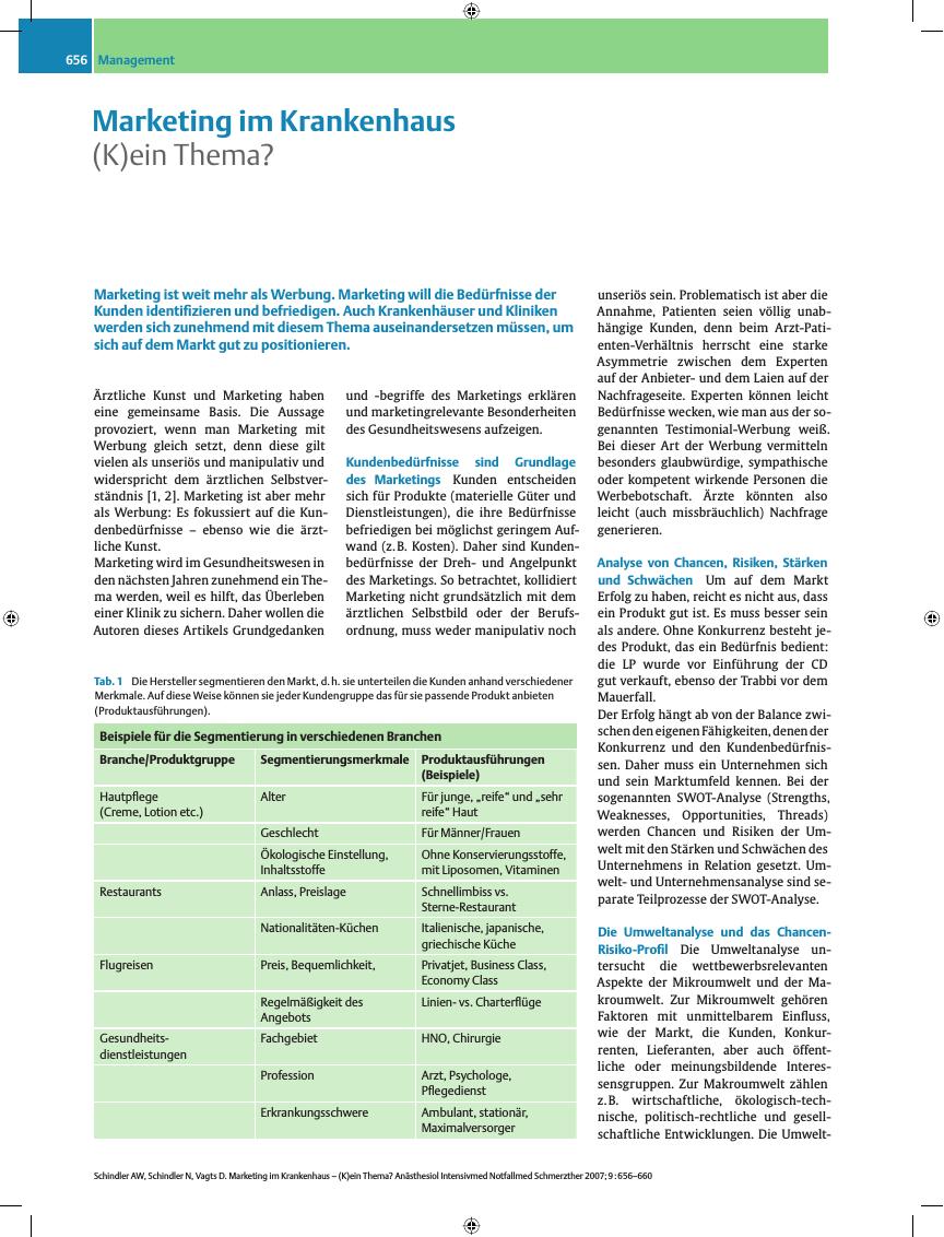 Vorschauseite 1: Marketing im Krankenhaus - (K)ein Thema?