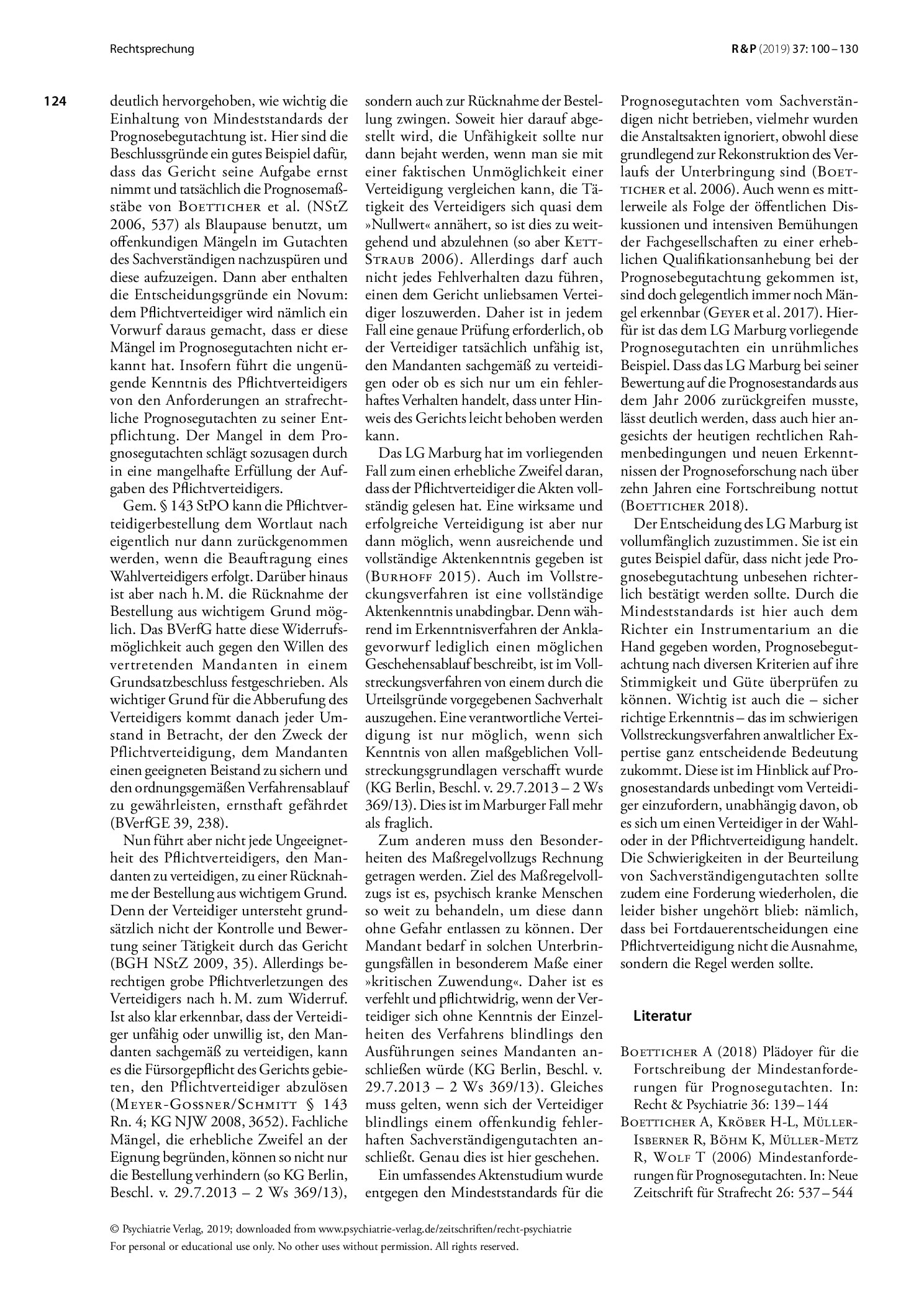 Vorschauseite 4: Rücknahme der Bestellung zum Pflichtverteidiger im Vollstreckungsverfahren