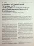 Vorschauseite 1: Ambulante spezialfachärztliche Versorgung (ASV): Zur Ungleichbehandlung von Vertragsärzten und Krankenhausärzten beim Qualitätsnachweis