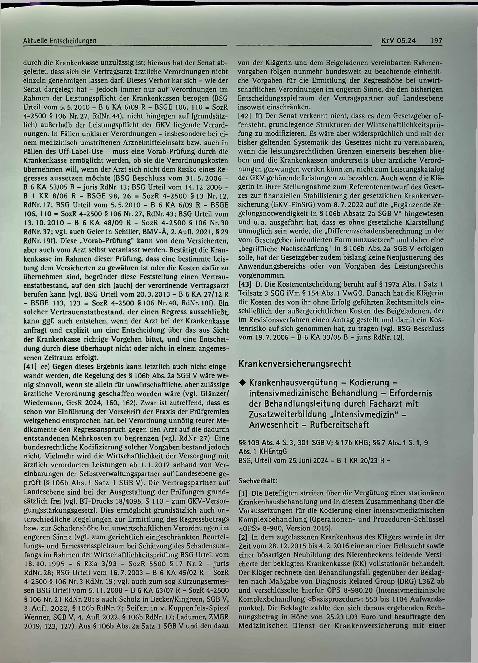 Vorschauseite 1: Aktuelle Entscheidungen im Krankenversicherungsrecht