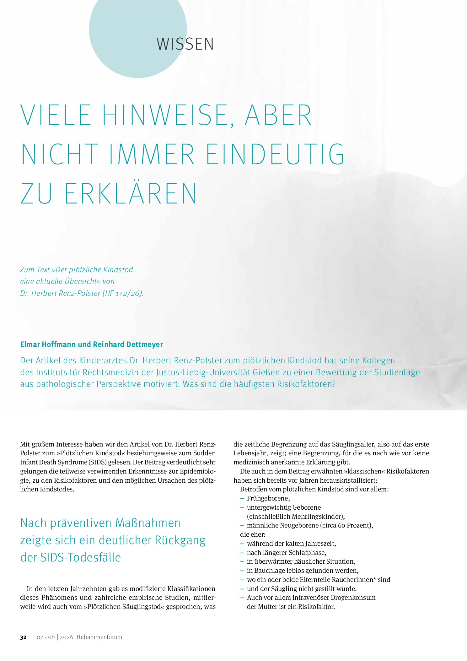 Vorschauseite 1: Viele Hinweise, aber nicht immer eindeutig zu erklären