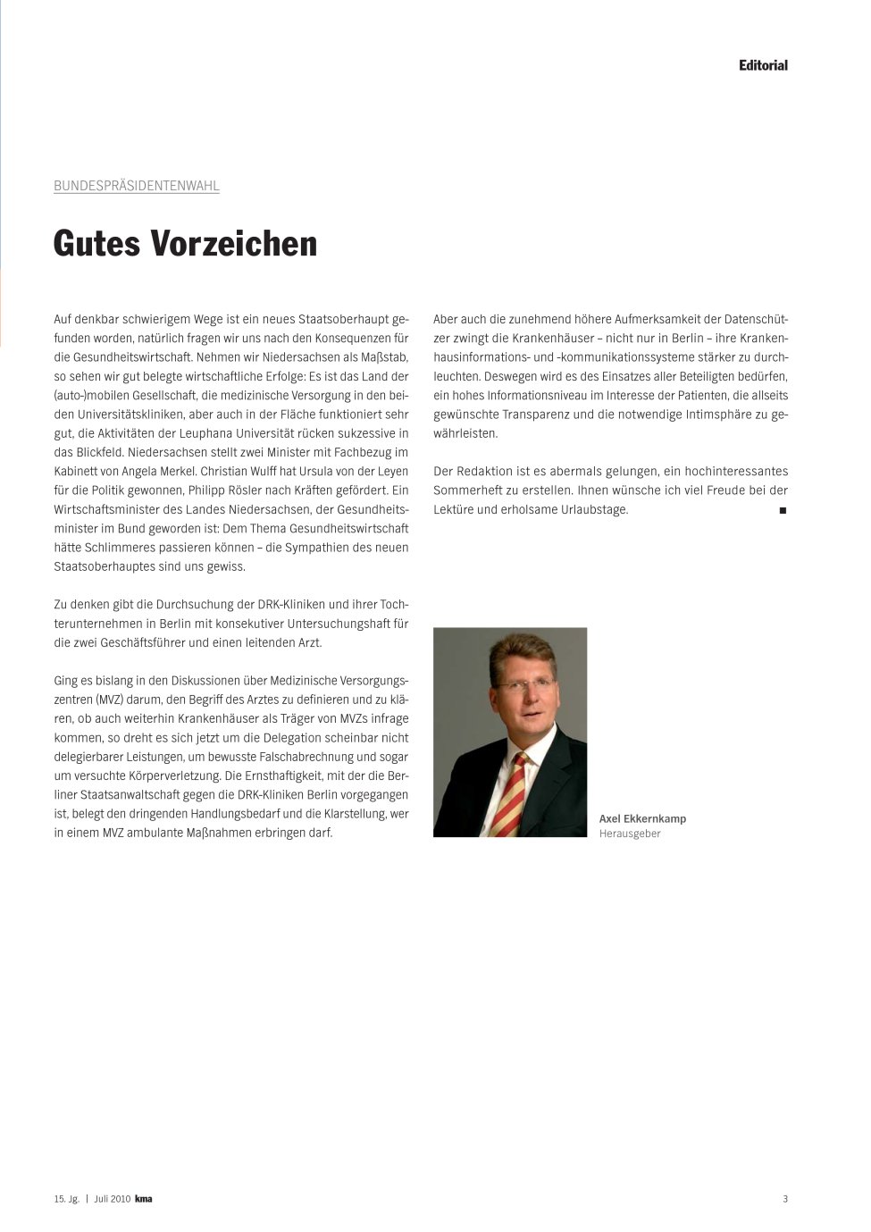 Vorschauseite 1: Gutes Vorzeichen