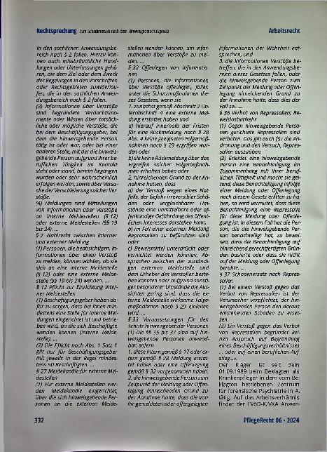 Vorschauseite 3: Zum Schadenersatz nach dem Hinweisgeberschutzgesetz