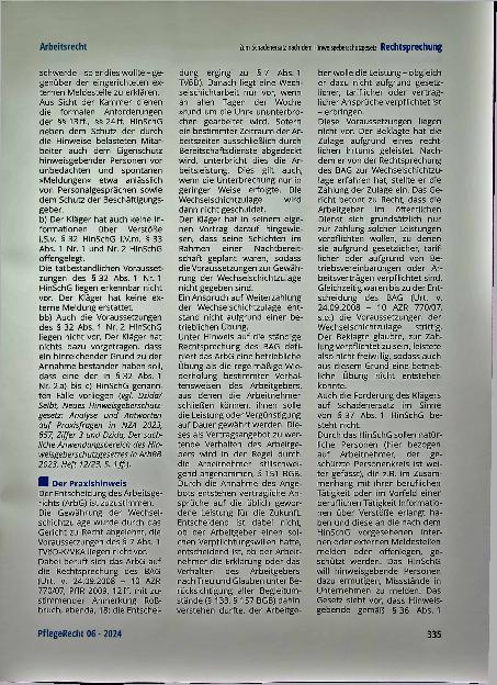 Vorschauseite 6: Zum Schadenersatz nach dem Hinweisgeberschutzgesetz
