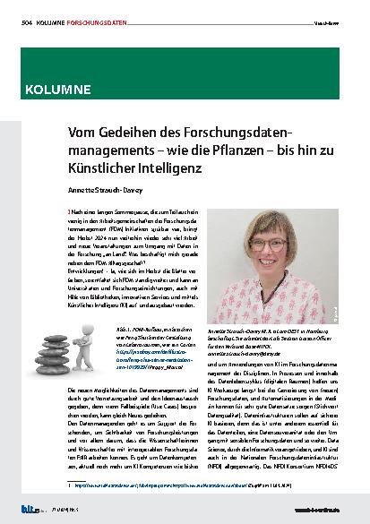 Vorschauseite 1: Vom Gedeihen des Forschungsdatenmanagements – wie die Pflanzen – bis hin zu Künstlicher Intelligenz