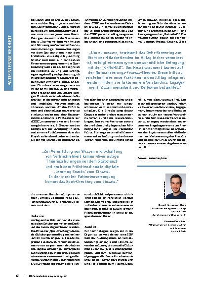 Vorschauseite 3: Etablierung eines leitliniengerechten Delir-Screenings auf einer Intensivstation Ein Qualitätsverbesserungsprojekt