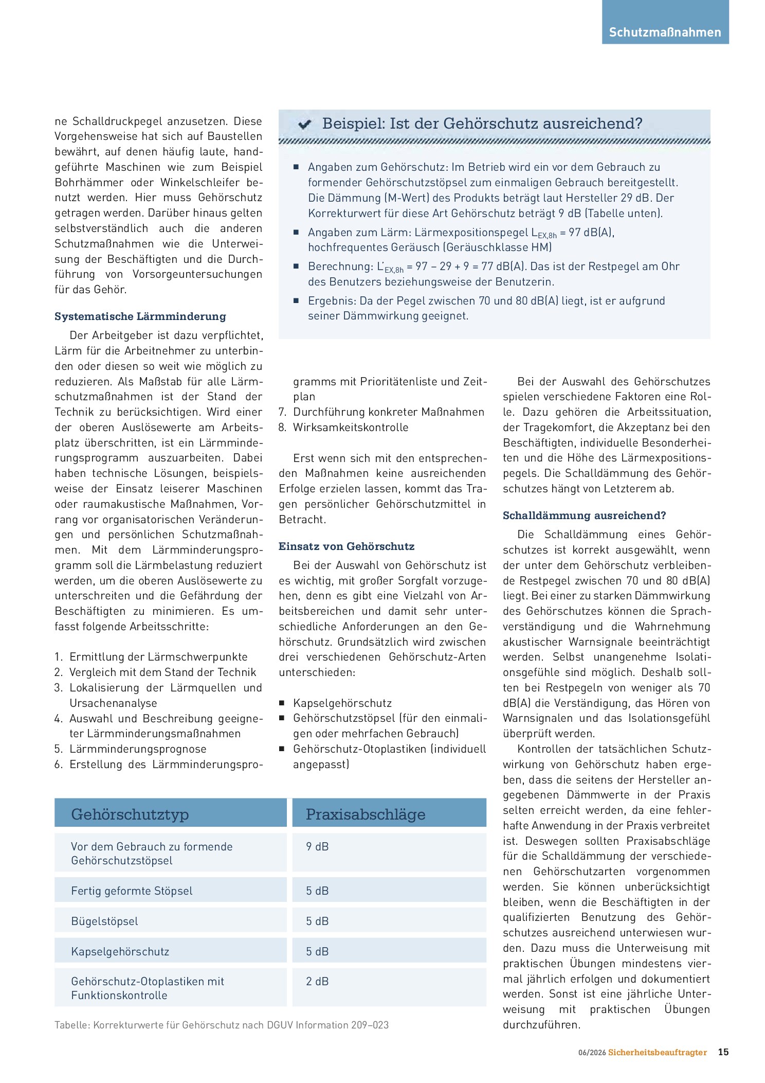Vorschauseite 4: Lärmstress und Gehörverlust verhindern. Wissenswertes über Lärm