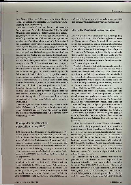 Vorschauseite 2: Empathische Selbstoffenbarung (ESD) in der Würdezentrierten Therapie