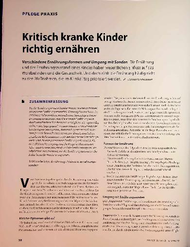 Vorschauseite 1: Kritisch kranke Kinder richtig ernähren