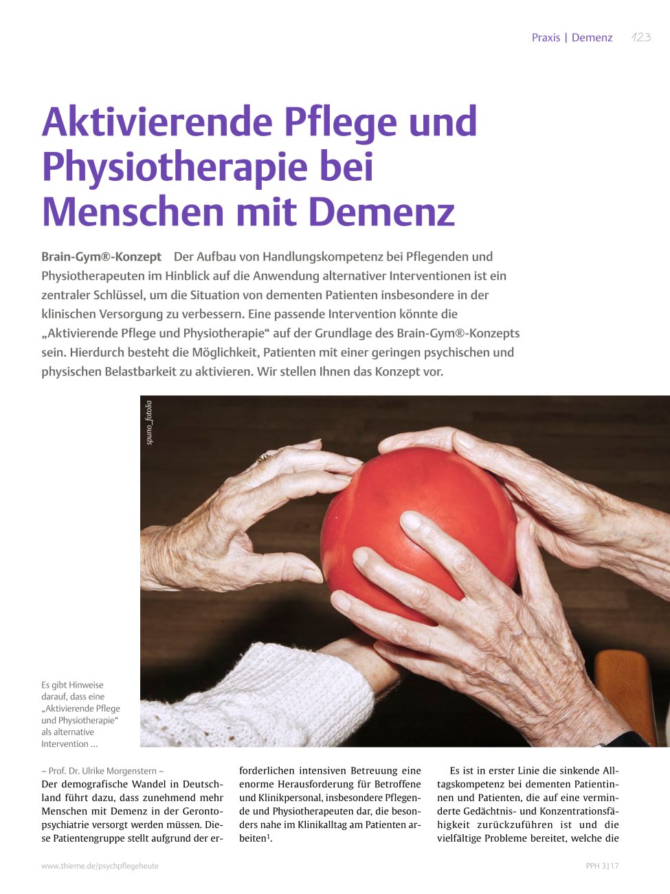 Vorschauseite 1: Aktivierende Pflege und Physiotherapie bei Menschen mit Demenz