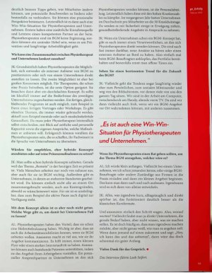 Vorschauseite 3: Bildschirm aus, Bewegung an Physiotherapeuten als starke BGM-Partner