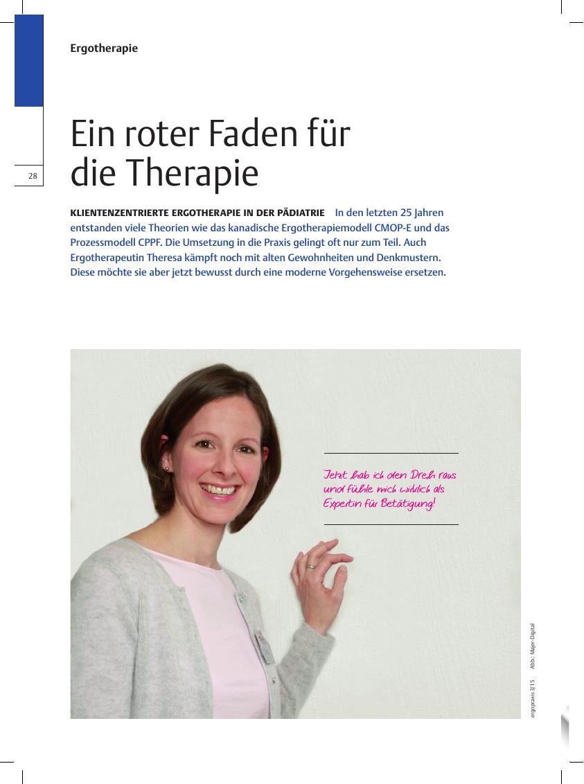 Vorschauseite 1: Klientenzentrierte Ergotherapie in der Pädiatrie? Ein roter Faden für die Therapie
