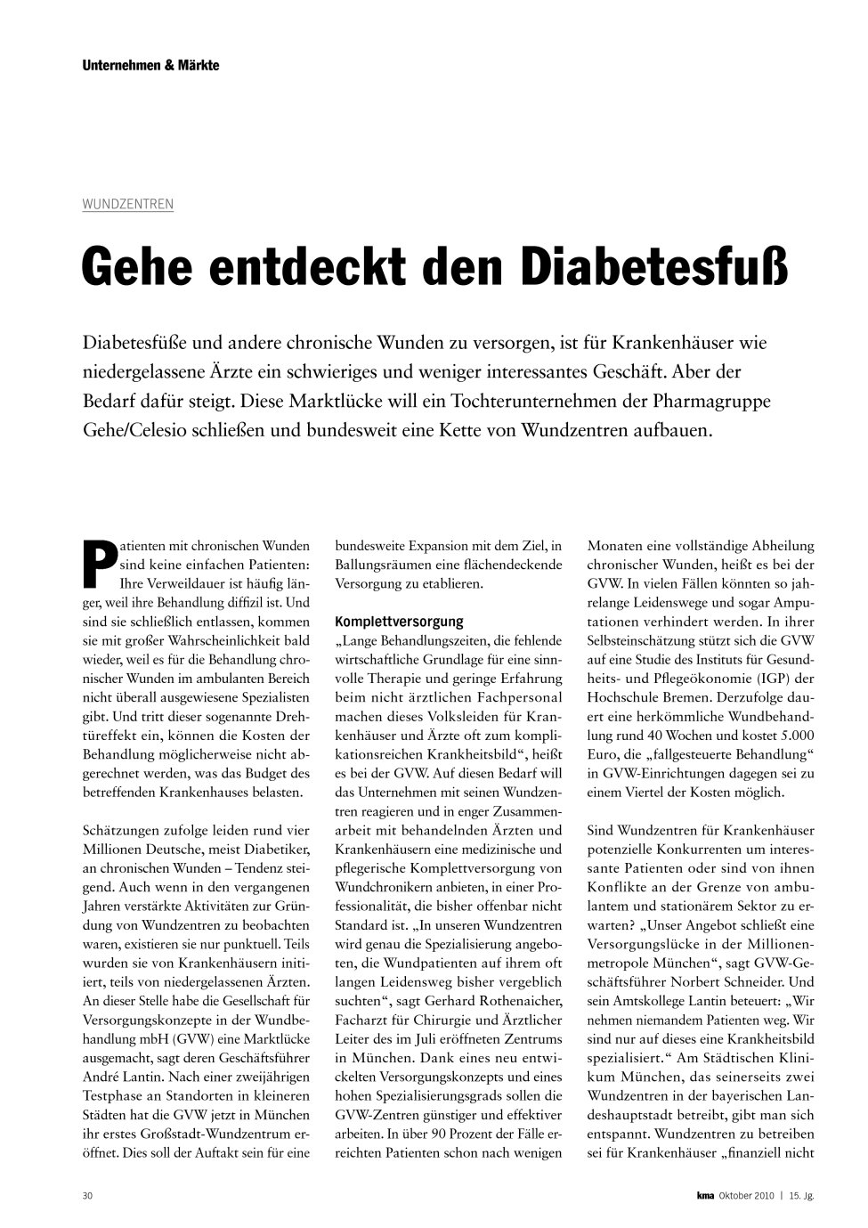 Vorschauseite 1: Gehe entdeckt den Diabetesfuß
