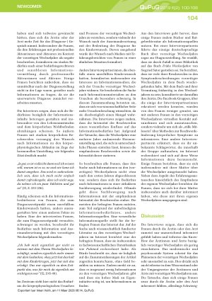 Vorschauseite 5: Vorzeitige Wechseljahre – Exploration der Informationsbedürfnisse – eine qualitative Studie