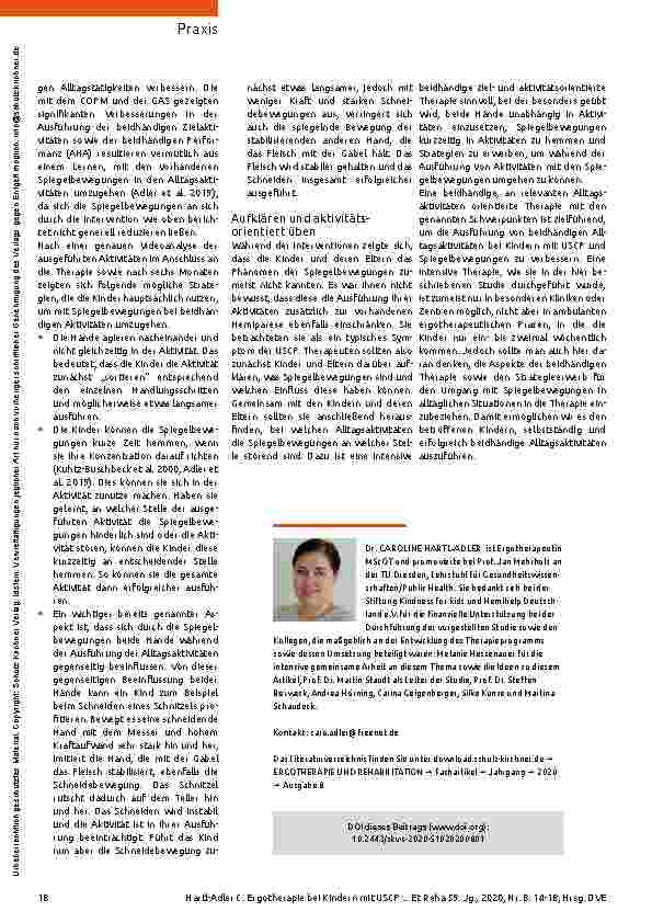 Vorschauseite 5: Mit Spiegelbewegungen umgehen lernen: Ergotherapie bei Kindern mit Unilateraler Spastischer Cerebralparese (USCP)