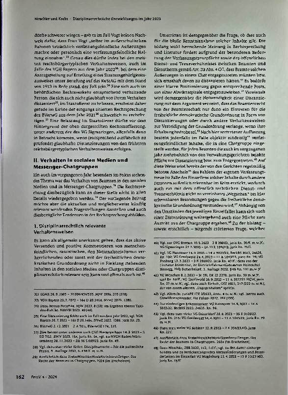 Vorschauseite 4: Disziplinarrechtliche Entwicklungen im Jahr 2023