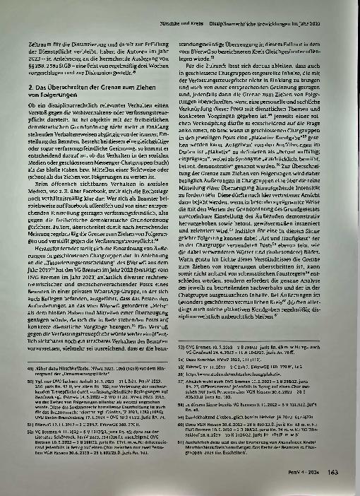 Vorschauseite 5: Disziplinarrechtliche Entwicklungen im Jahr 2023
