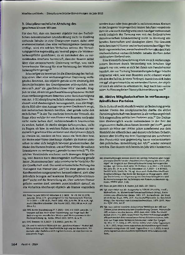 Vorschauseite 6: Disziplinarrechtliche Entwicklungen im Jahr 2023