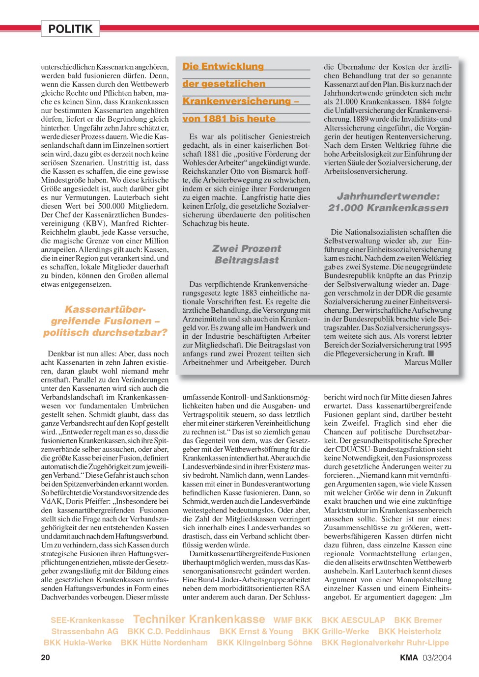 Vorschauseite 1: Die Entwicklung der gesetzlichen Krankenversicherung - von 1881 bis heute