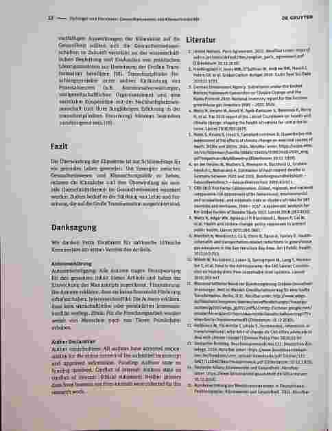 Vorschauseite 3: Gesundheitswesen und Klimaschutzpolitik: Synergien für eine gesunde und nachhaltige Gesellschaft
