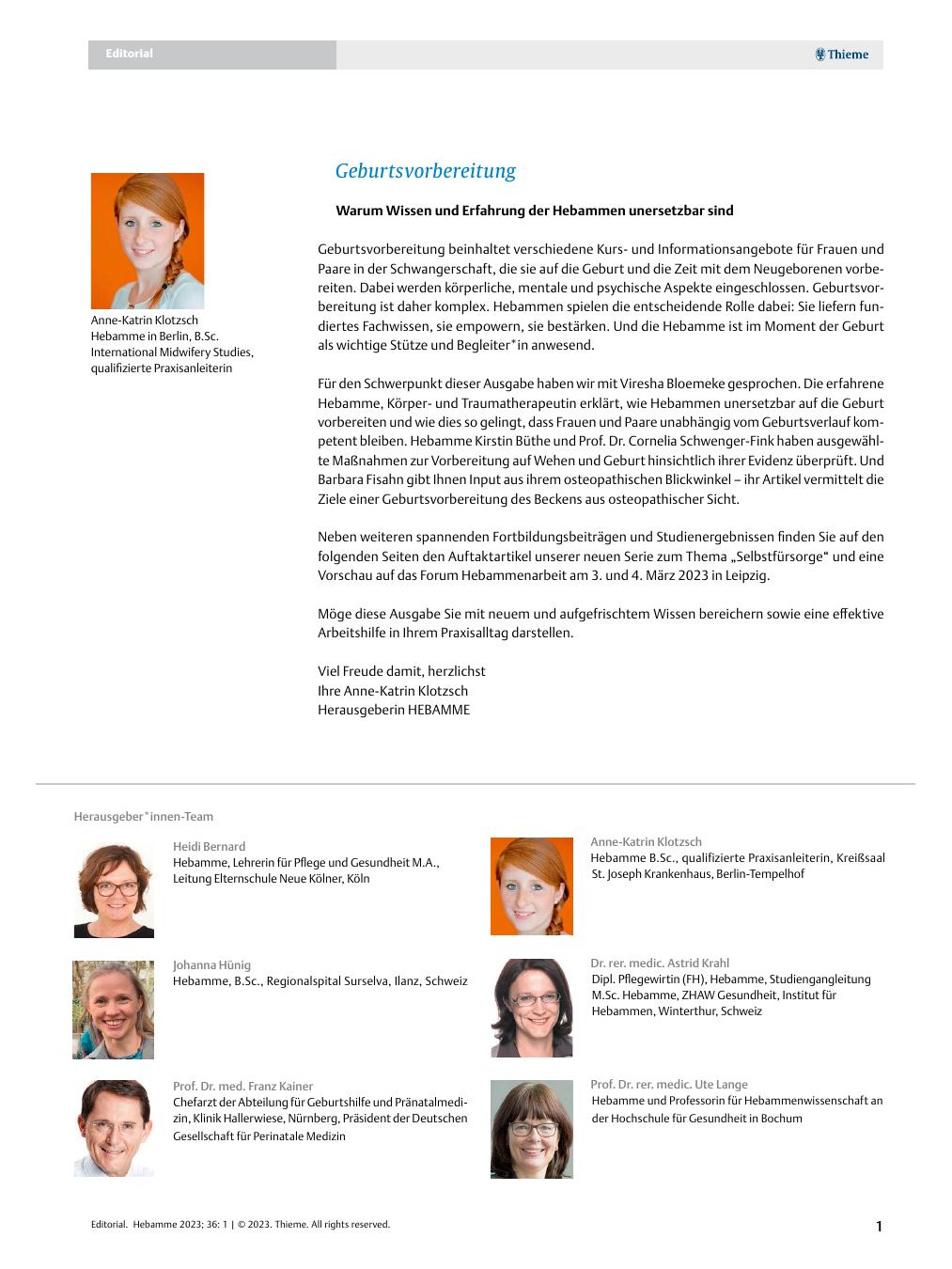 Vorschauseite 1: Geburtsvorbereitung