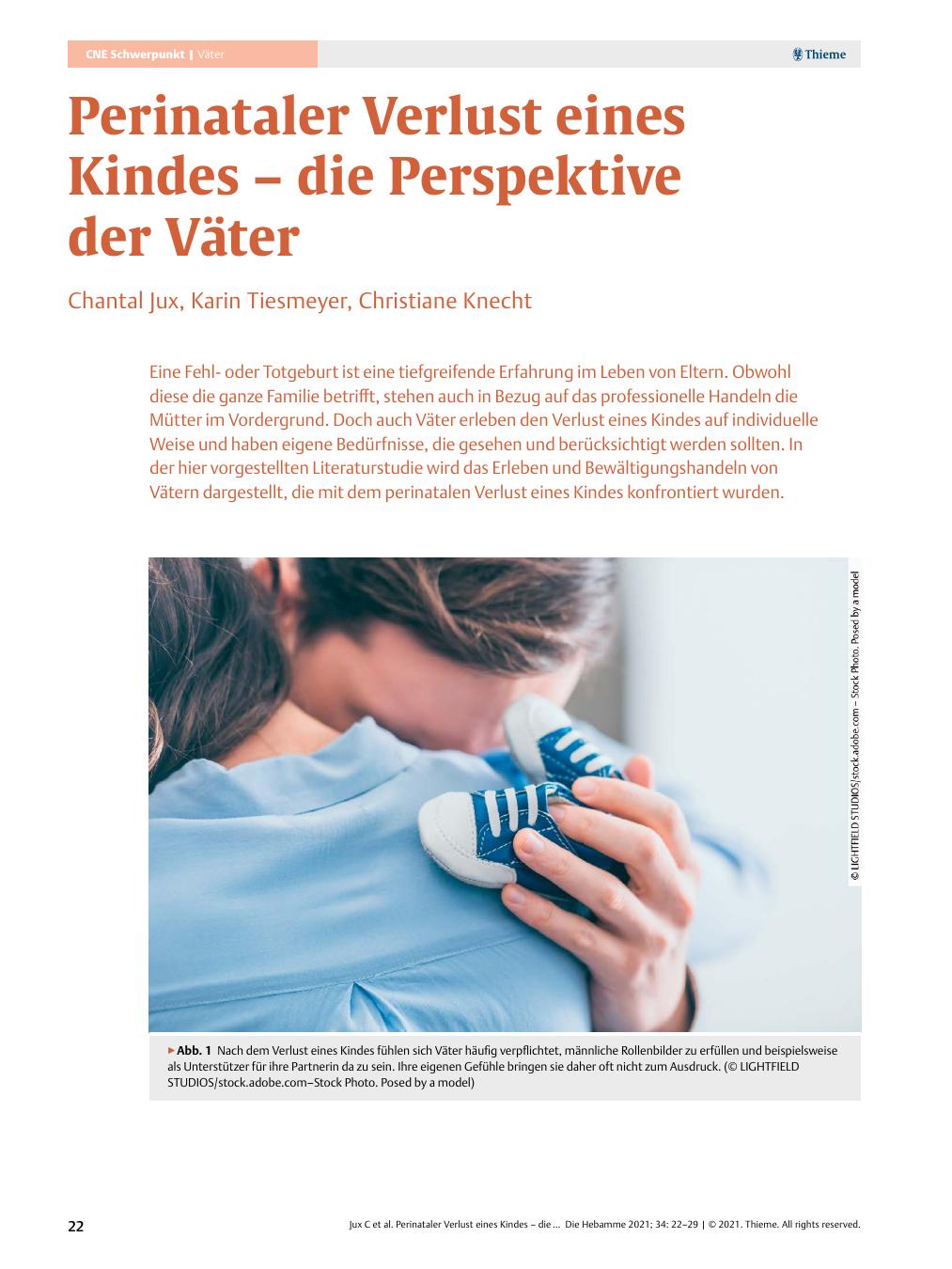 Vorschauseite 1: Perinataler Verlust eines Kindes – die Perspektive der Väter