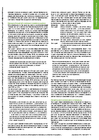 Vorschauseite 6: Ein dynamischer und kritischer Ansatz über Zugehörigkeit (Belonging) als eine Dimension von Betätigung