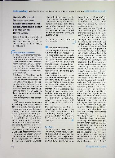Vorschauseite 1: Beschaffen und Verwahren von Medikamenten sind keine Aufgaben einer gesetzlichen Betreuerin