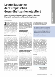 Vorschauseite 1: Letzte Bausteine der Europäischen Gesundheitsunion etabliert