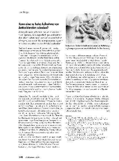 Vorschauseite 1: Kann eine zu hohe Aufnahme von Antioxidantien schaden?