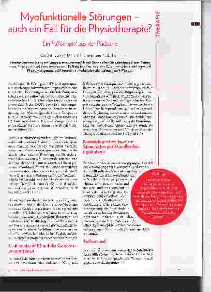 Vorschauseite 1: Myofunktionelle Störungen - auch ein Fall für die Physiotherapie?