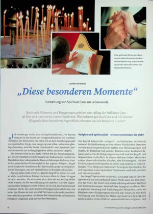 Vorschauseite 1: „Diese besonderen Momente"' Gestaltung von Spiritual Care am Lebensende