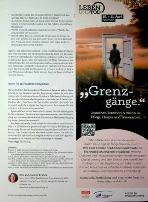 Vorschauseite 4: „Diese besonderen Momente"' Gestaltung von Spiritual Care am Lebensende