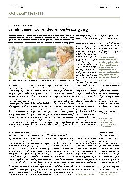 Vorschauseite 1: Es fehlt eine flächendeckende Versorgung.
