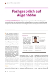 Vorschauseite 1: Fachgespräch auf Augenhöhe