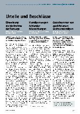 Vorschauseite 1: Urteile und Beschlüsse