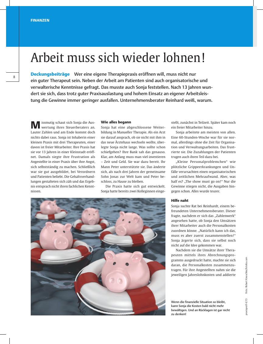 Vorschauseite 1: Deckungsbeiträge ? Arbeit muss sich wieder lohnen!