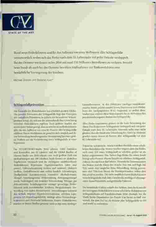 Vorschauseite 1: Schlaganfallprävention