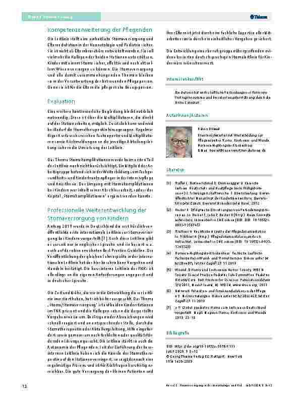 Vorschauseite 5: Stomaversorgung in der Neonatologie und Pädiatrie