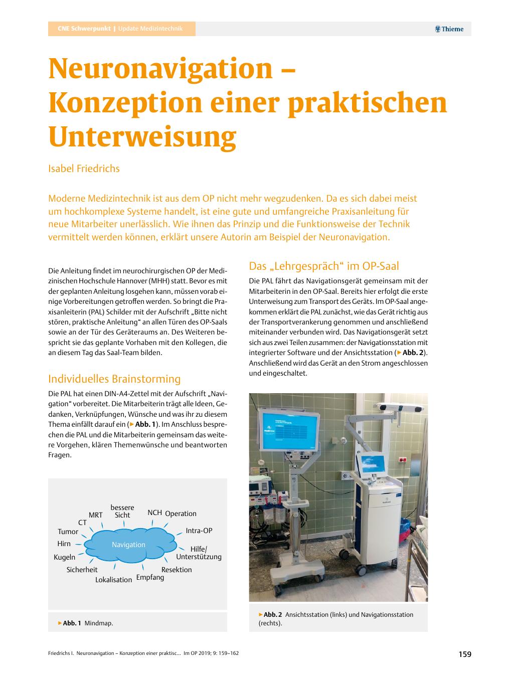 Vorschauseite 1: Neuronavigation – Konzeption einer praktischen Unterweisung